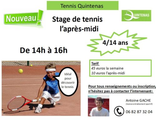 Stage de tennis – ANNULÉ